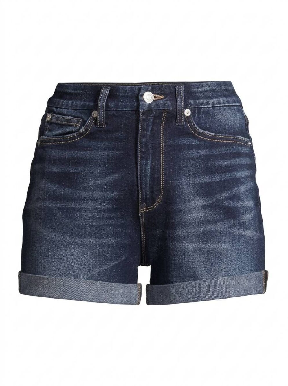💜Blue Stretchy High Rise Cuffed Curvy Mom Denim Shorts Size 13